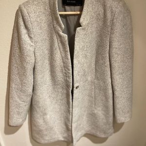 Zara heather grey stand collar blazer
